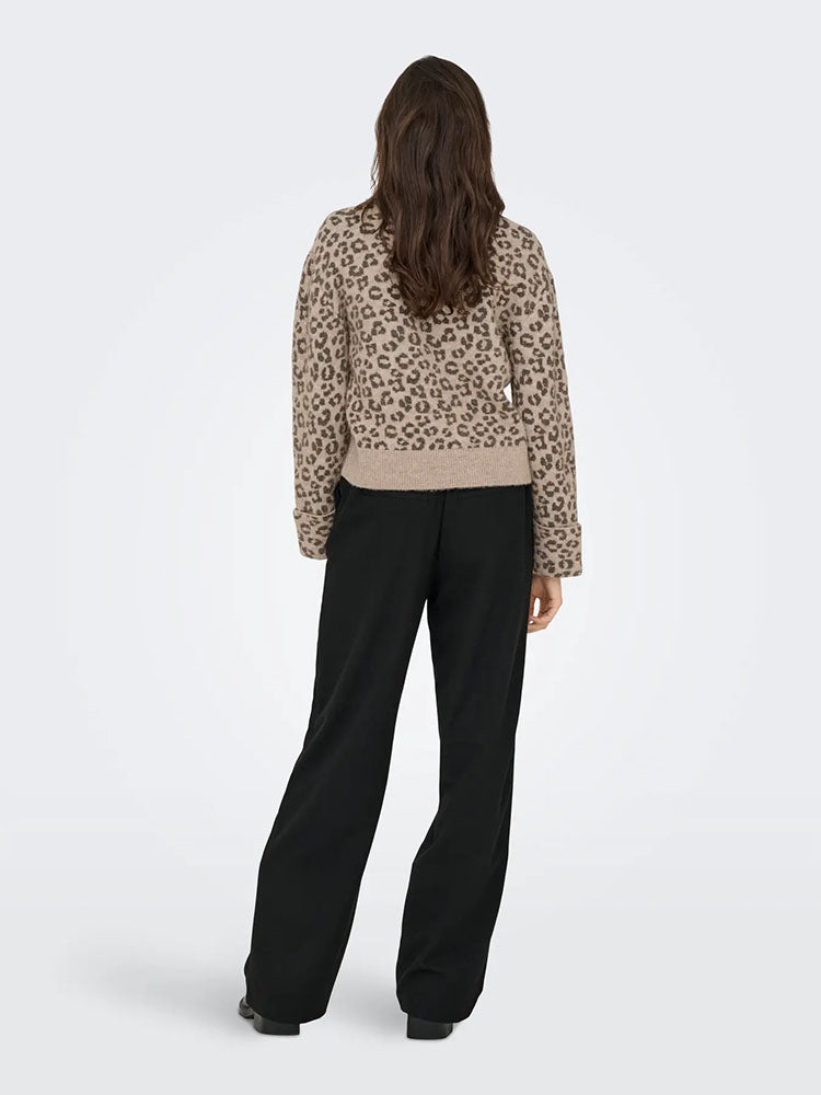 Onllina Leopard Print Knit Sweater