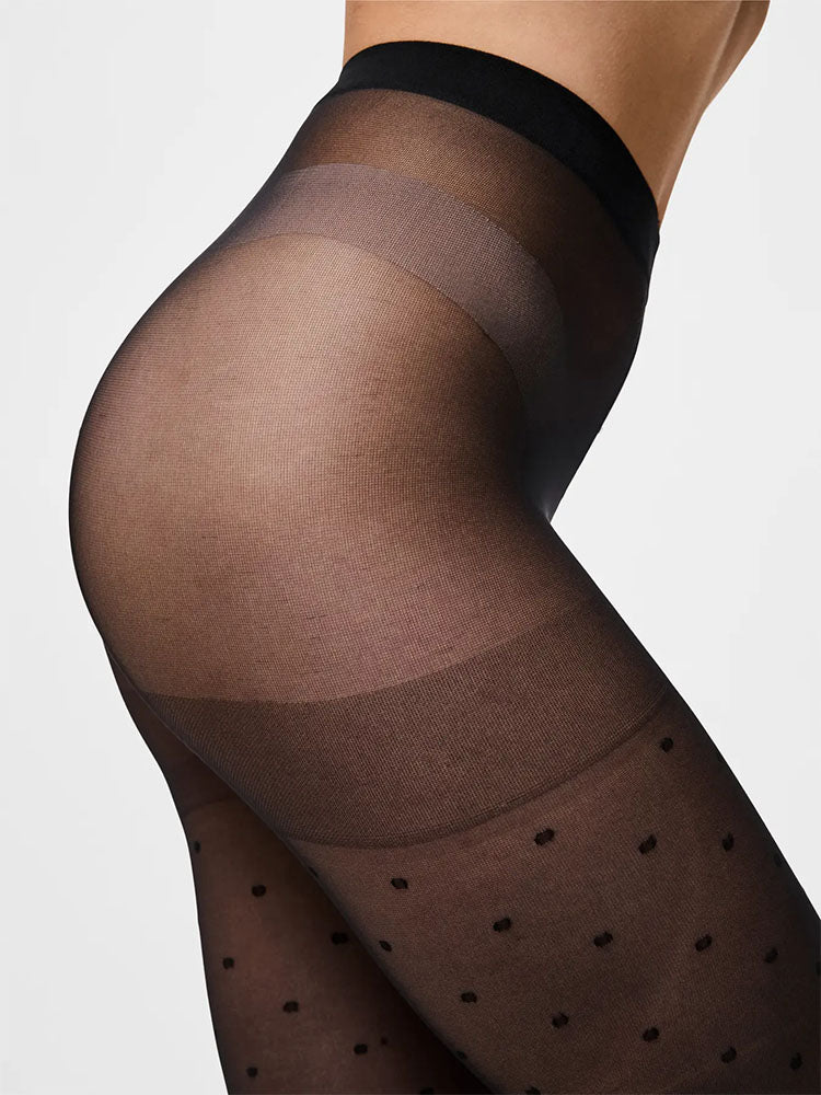 Pcnew Nikoline 20 Denier Dot Tights-Black