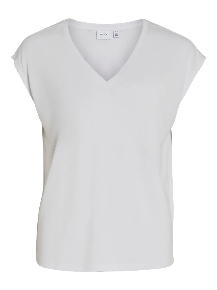 Vimodala V Neck White T-Shirt