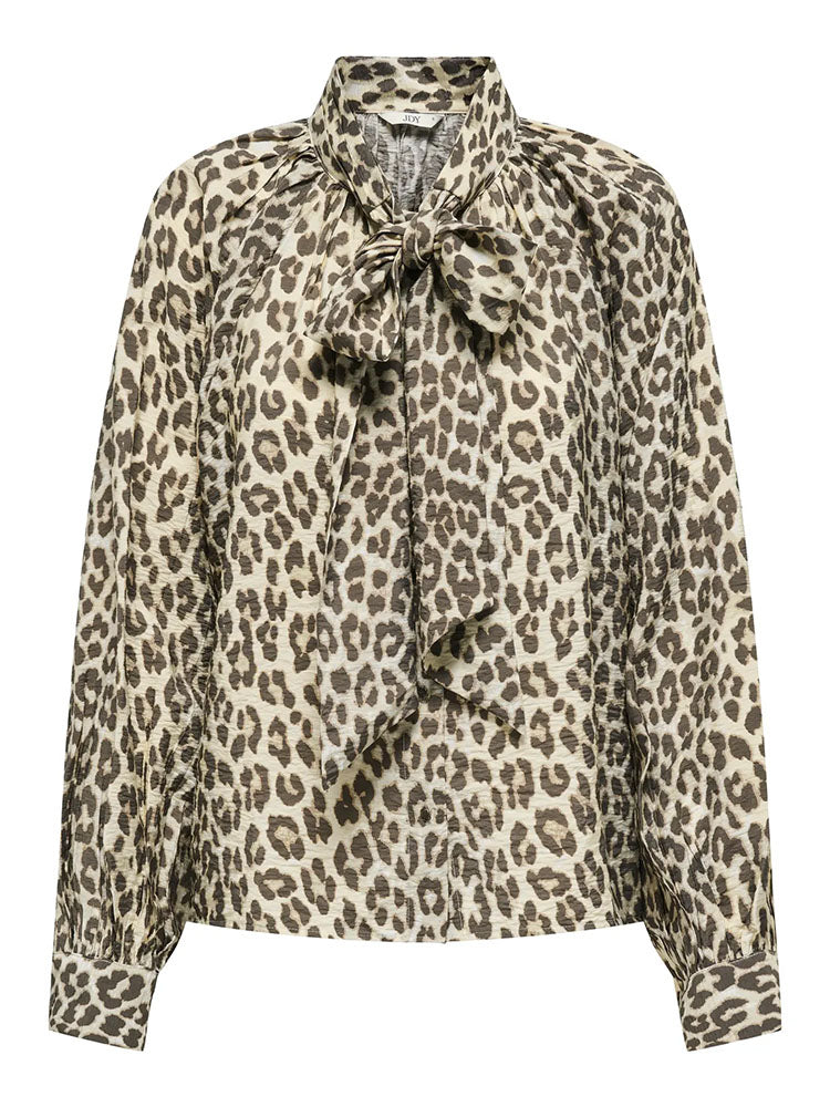 Jdybeatrice Leopard Print Bow Shirt