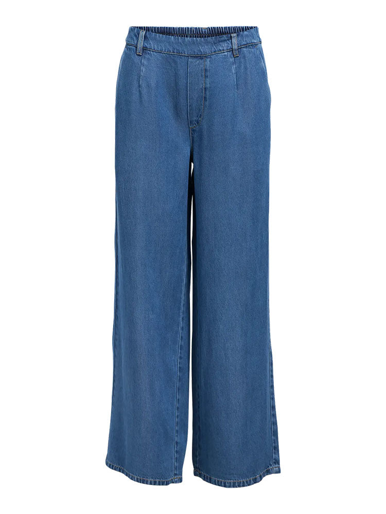 Objframe Lisa Wide Mid Waist -Medium Blue Denim