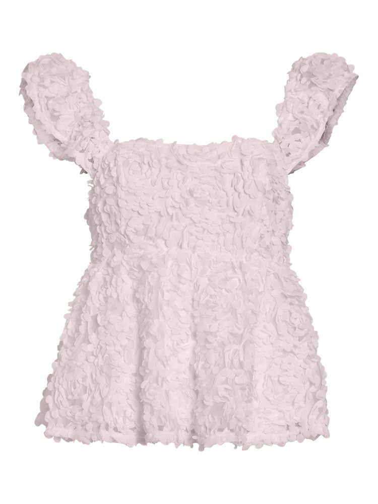 Virosie Square Neck Peplum Top-Cherry Blossom