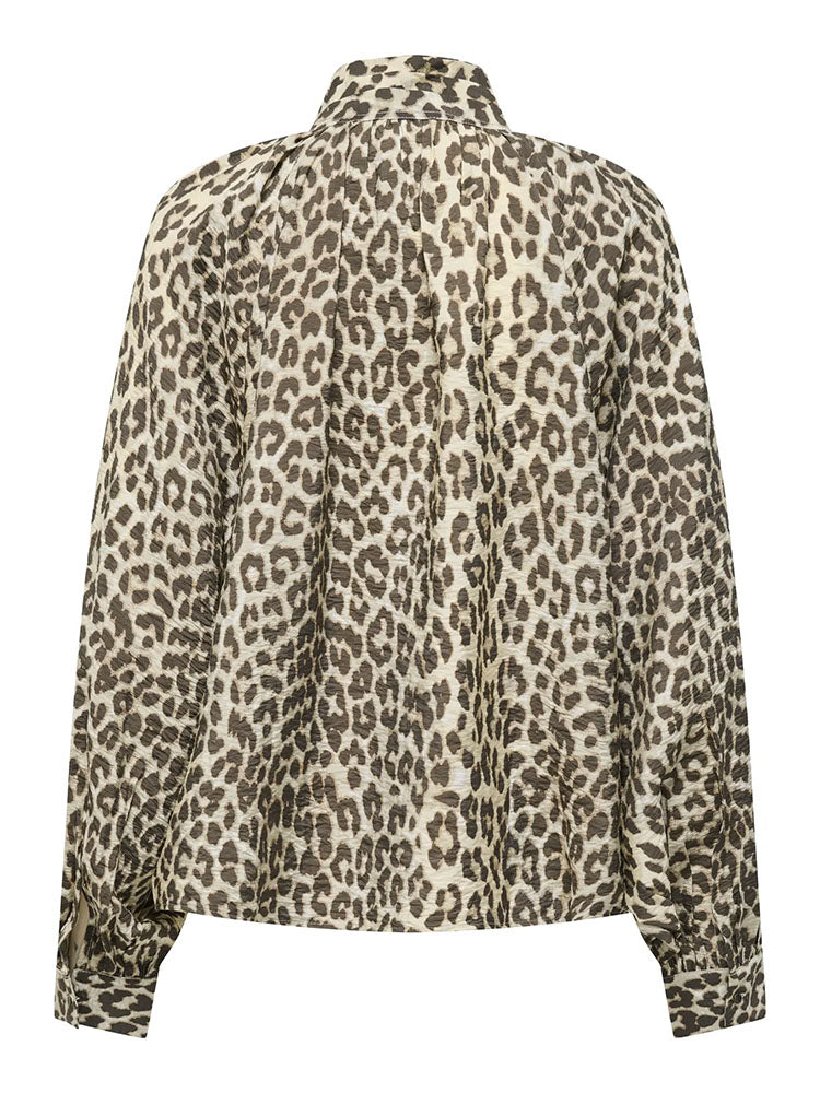 Jdybeatrice Leopard Print Bow Shirt