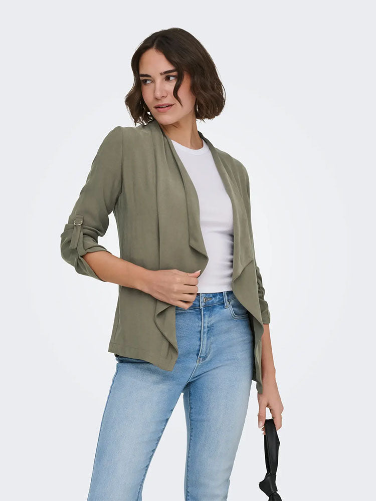 Onllalia 3/4 Sleeve Open Jacket-Khaki