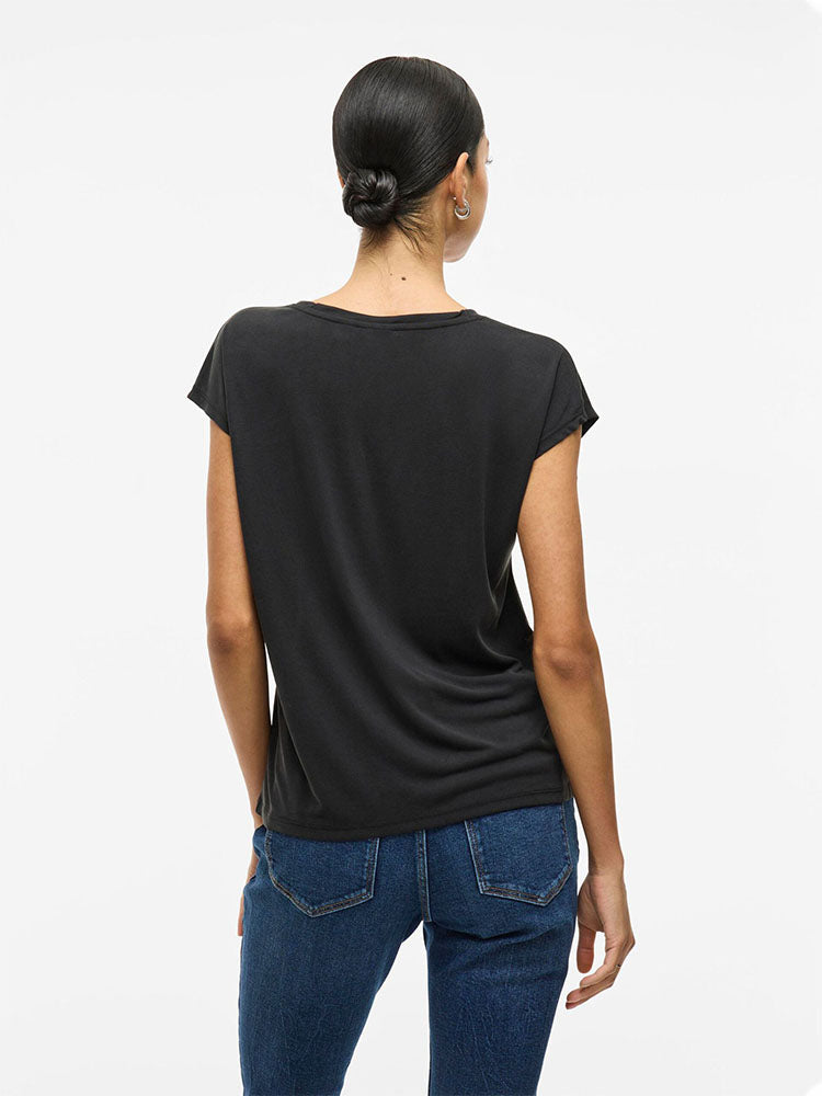 Vimodala V Neck T-Shirt-Black