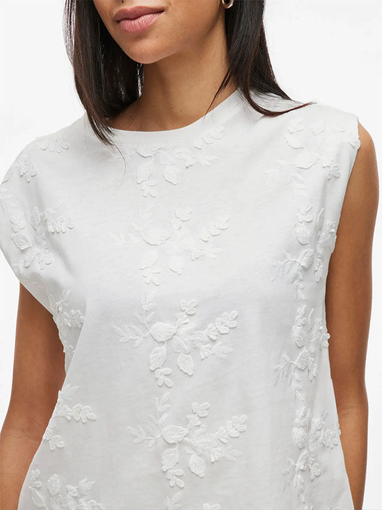 Vinayla Sleeveless Top-White