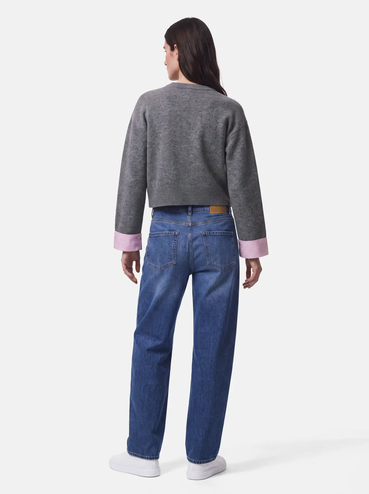 Pceri Cardigan- Grey/Pink Knit