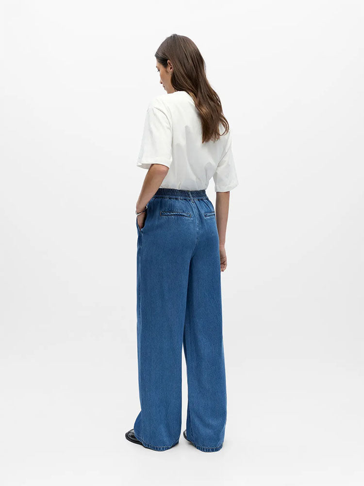 Objframe Lisa Wide Mid Waist -Medium Blue Denim