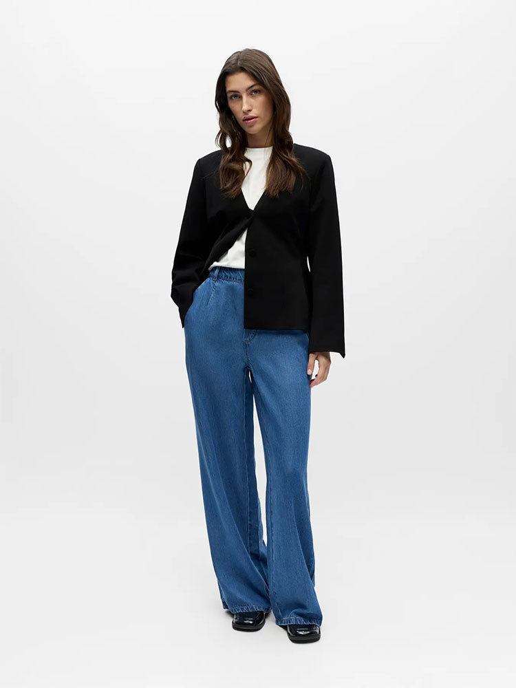 Objframe Lisa Wide Mid Waist -Medium Blue Denim