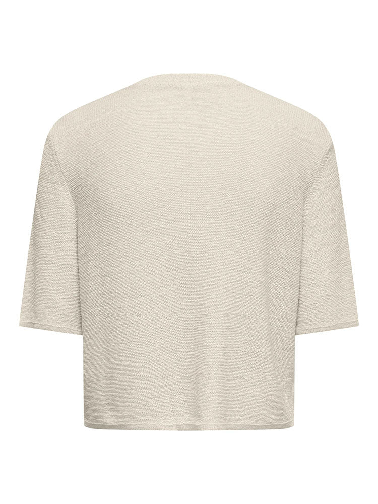 Onlsunny Short Sleeve Knit Cardigan-Beige