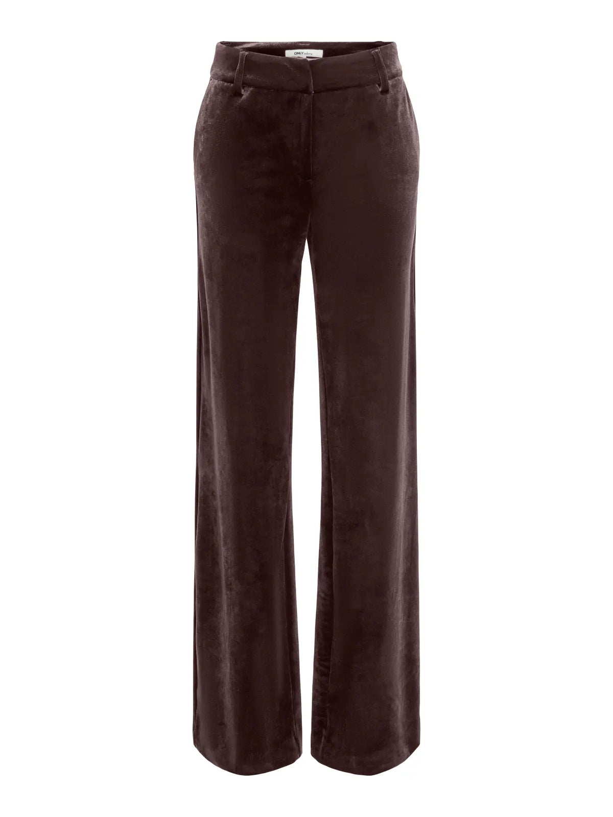 OnlKayle straight velvet trousers- Brown