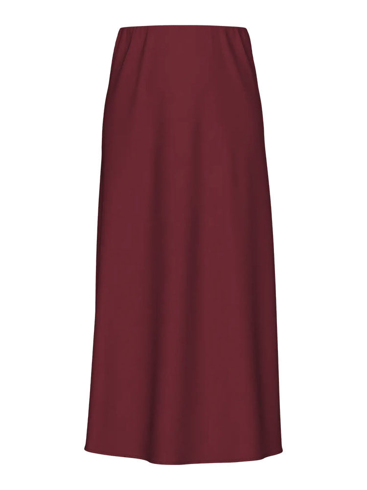 Pcfrannan High Waist Ankle Skirt-Tawny Port