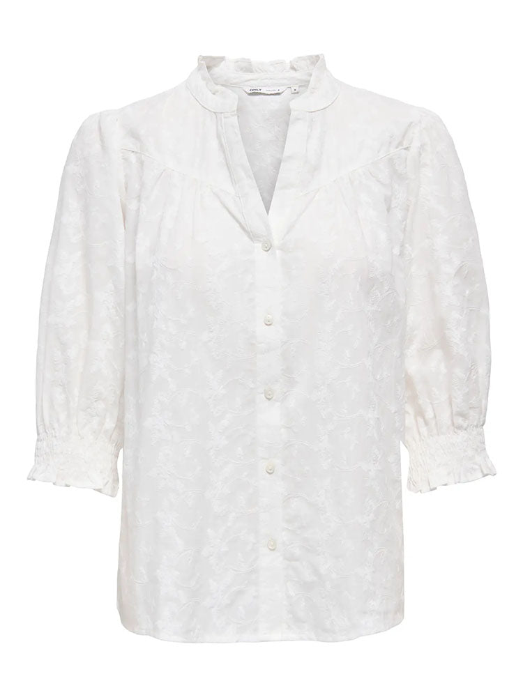 Onlraya Embroidery Shirt-White