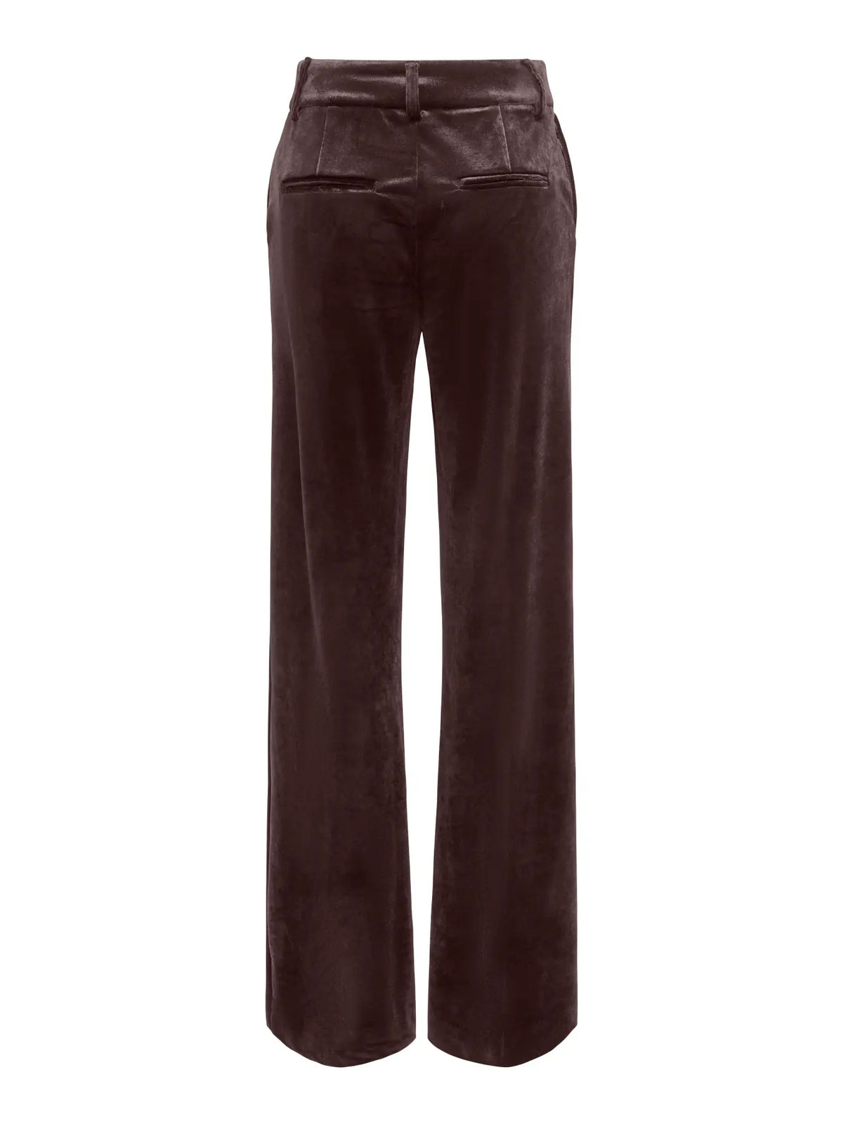 OnlKayle straight velvet trousers- Brown