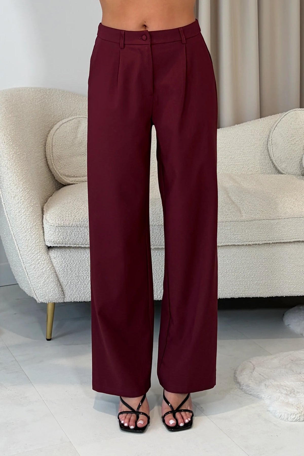 Jo Pleat Detail Tailored Trouser Berry