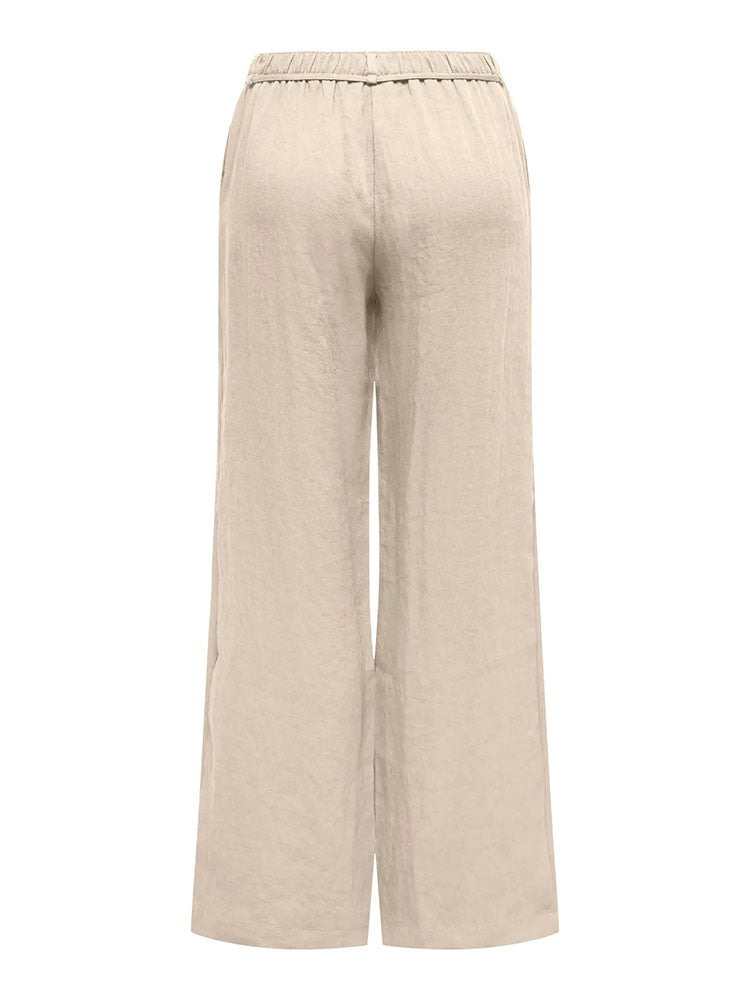 Jdyfinn Mid Waist Wide Leg Trousers-Cream