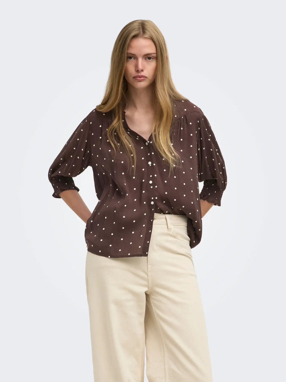 Onlraya 3/4 Sleeve Shirt- Polka Dot