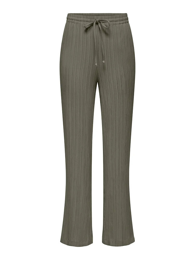 Onlmunich Mid Waist Wide Crinkle Trousers-Olive