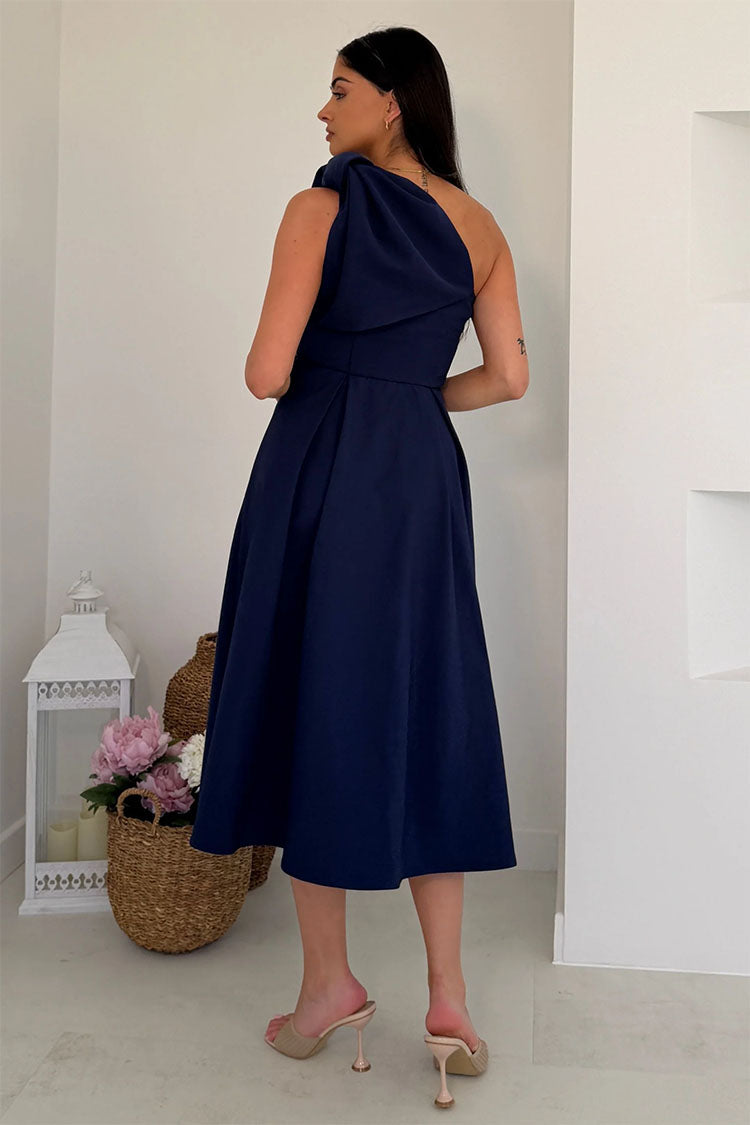Pre-Order Keeley Bow Shoulder Maxi Dress Navy Pre_Order