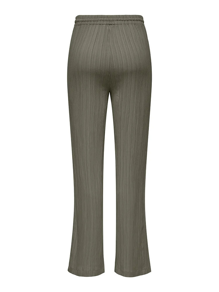 Onlmunich Mid Waist Wide Crinkle Trousers-Olive