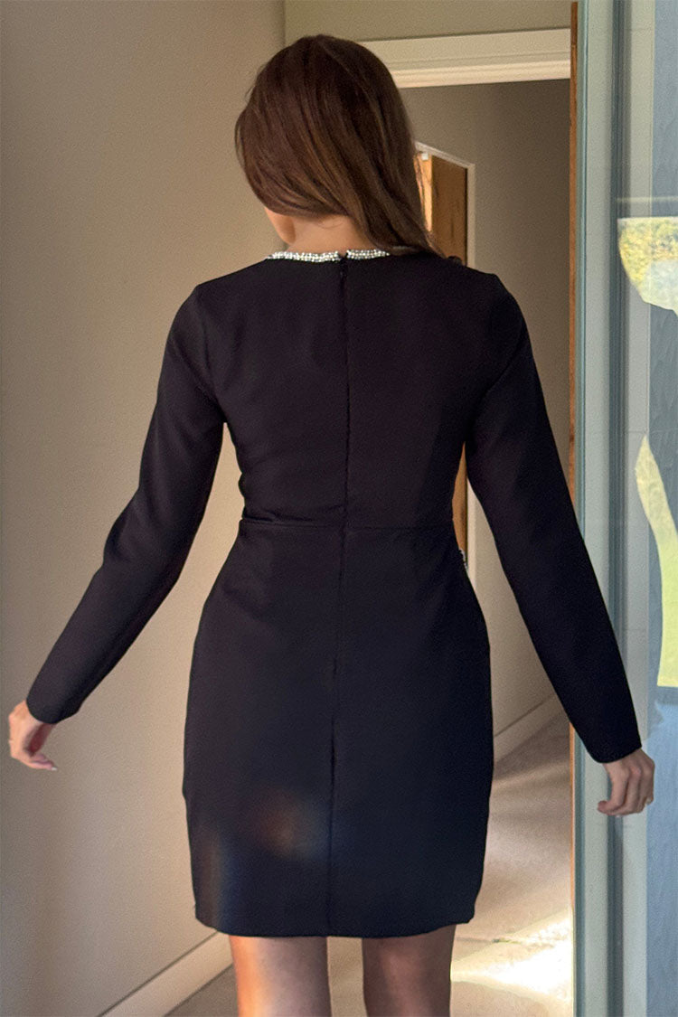 Amaranta Square Neck Mini Dress Black