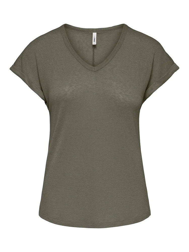 Onldahlia V-Neck T-Shirt-Smokey Olive