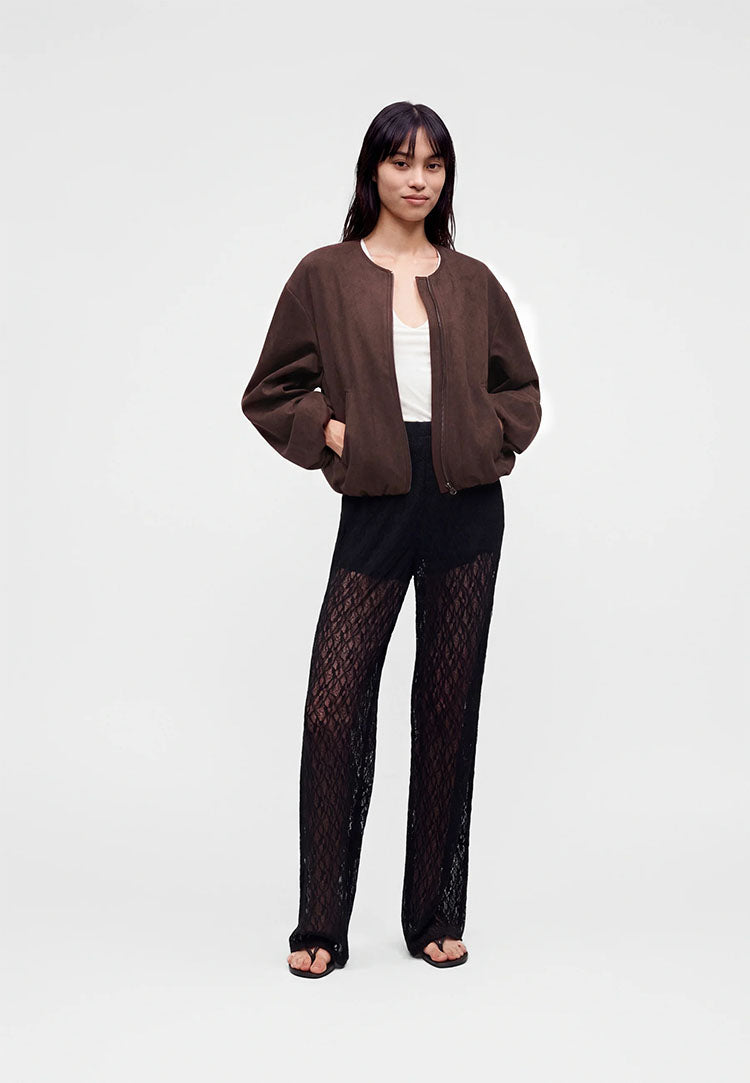 Jdynia Faux Suede Bat Sleeve Jacket-Chocolate Torte