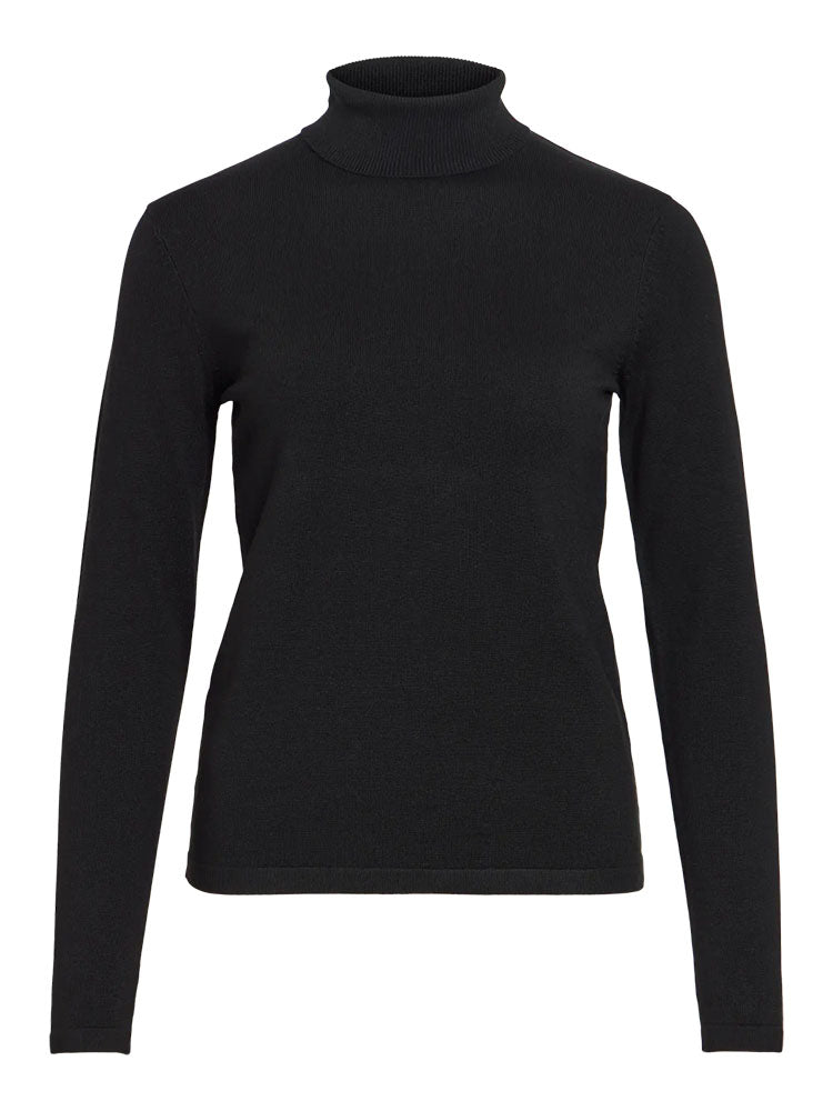 Vimalu Rollneck Knit Top-Black