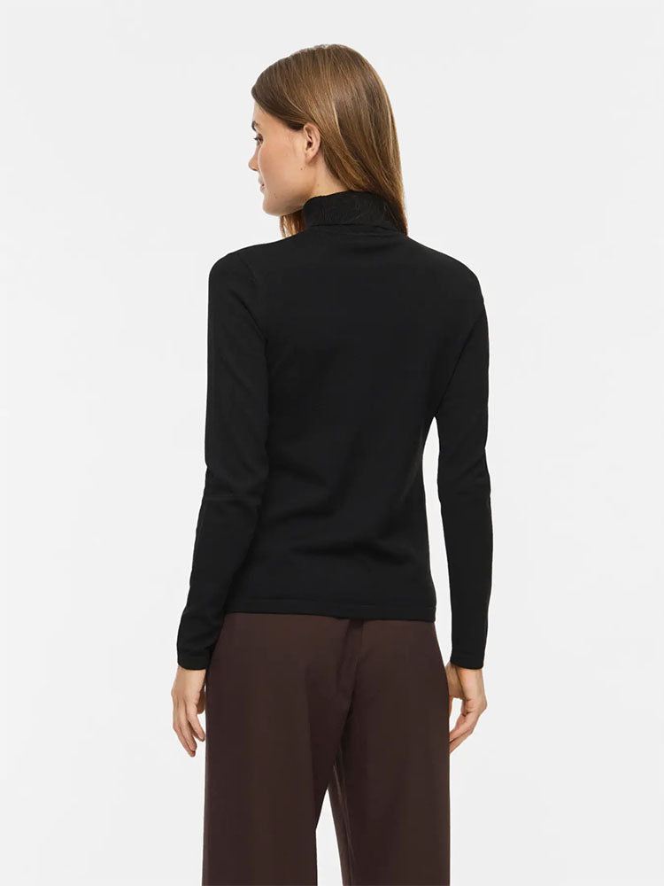 Vimalu Rollneck Knit Top-Black