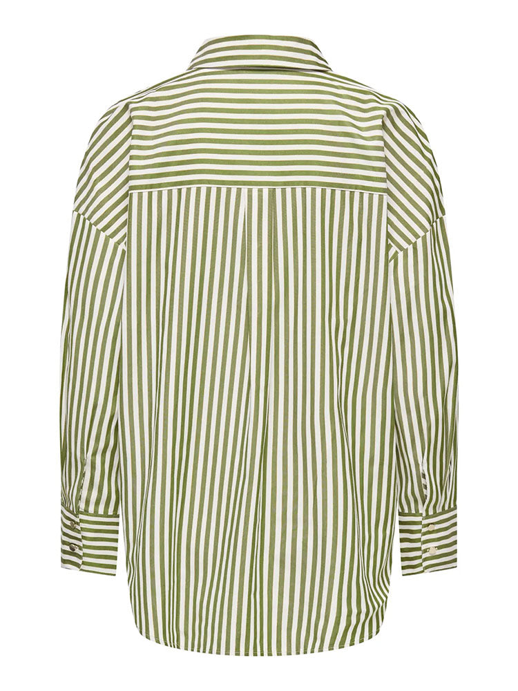 Jdyvesper Lurex Shirt-Green/White Stripe