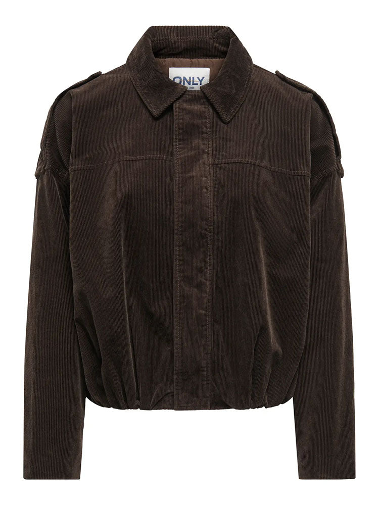 Onlmoon Cord Bomber Jacket-Chocolate