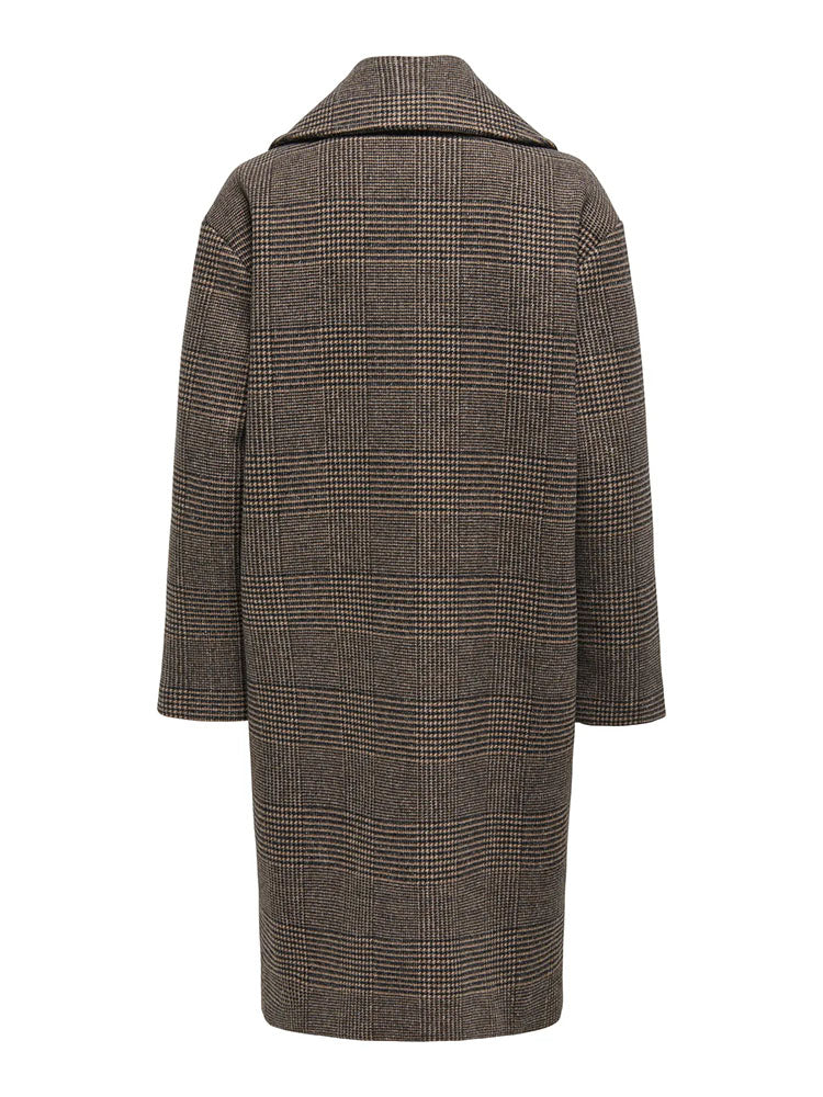 Onlmadison Life Check Coat-Seal Brown