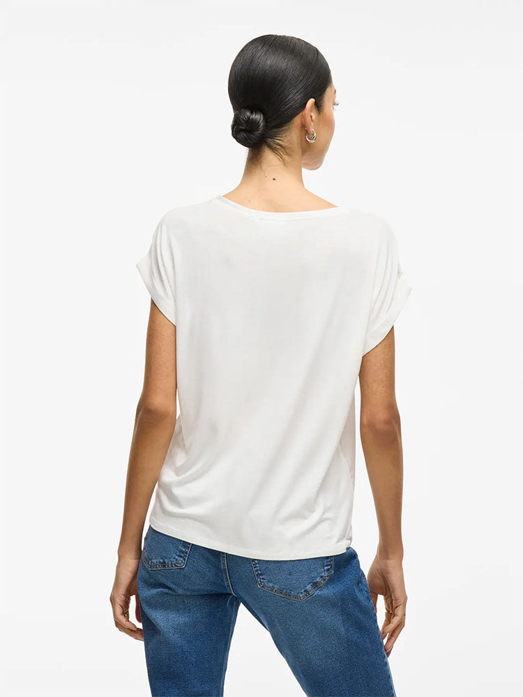 Viellette Satin Top-Snow White
