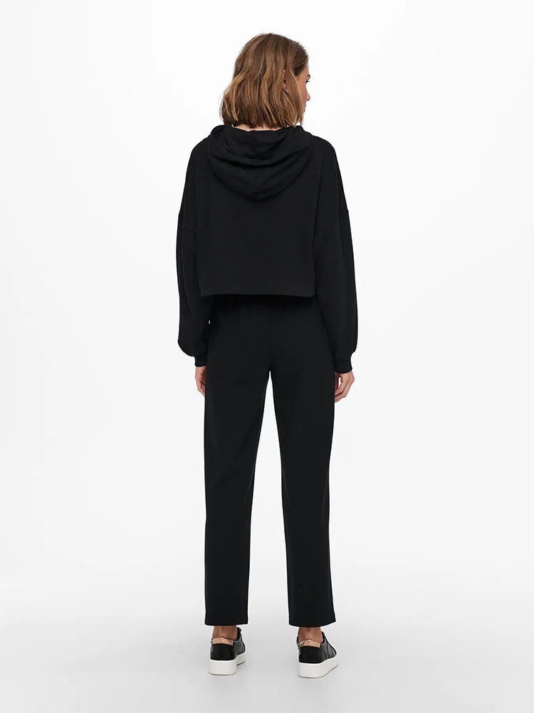 Onlpoptrash Suki Mid Waist Wide Leg Trousers-Black