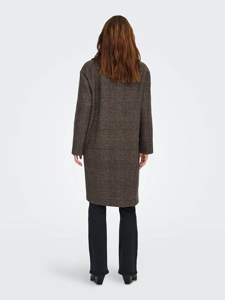 Onlmadison Life Check Coat-Seal Brown