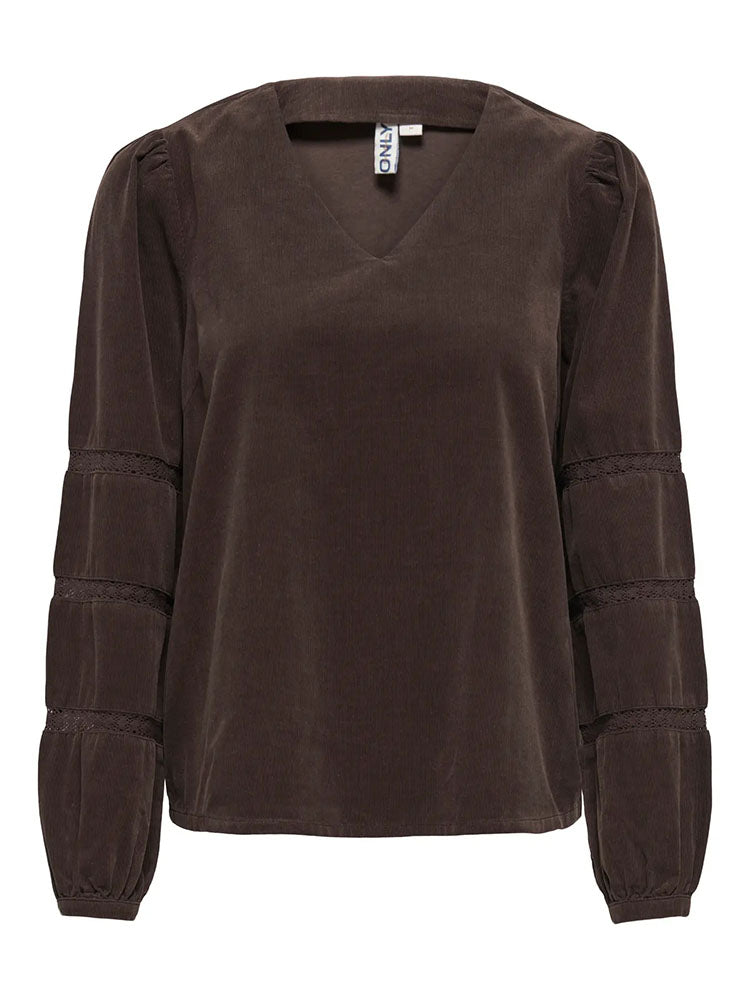 Onlaime Cord Top-Coffee Bean