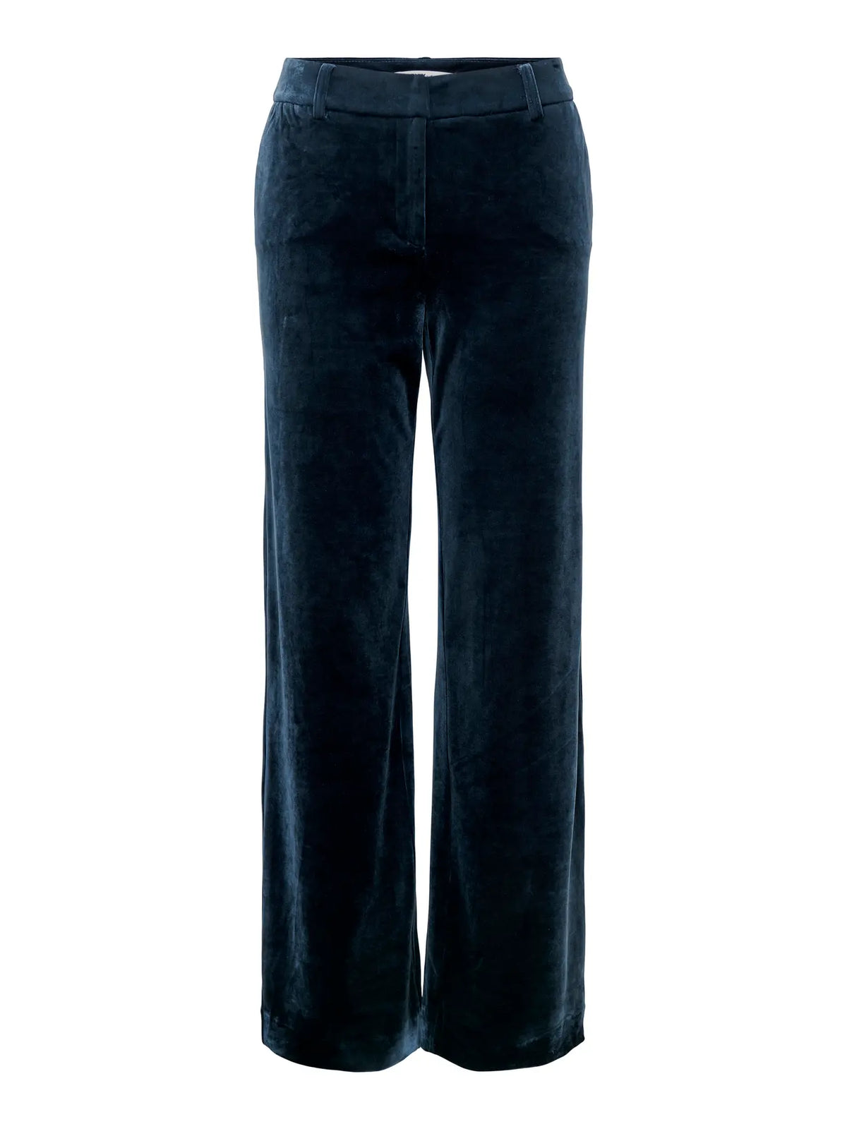 Onlkayle straight velvet trousers- Navy