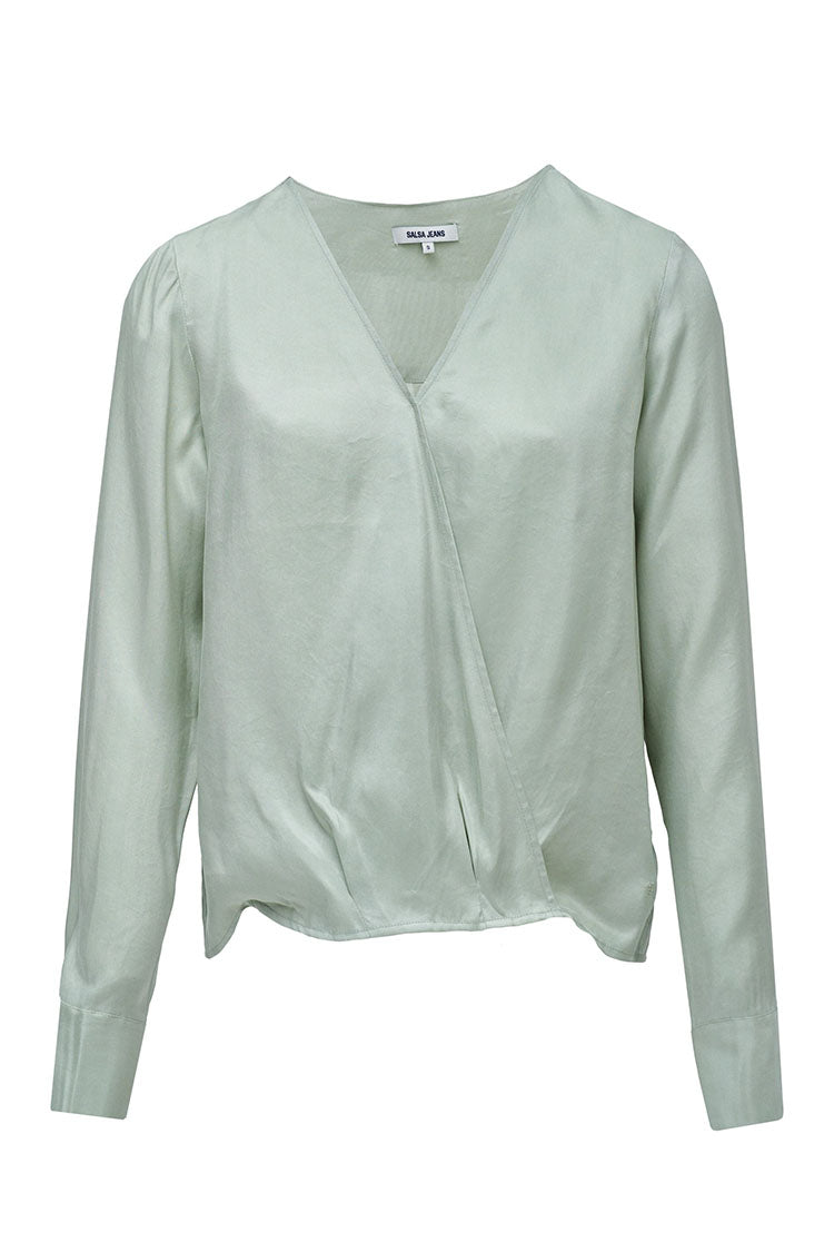 Wrap Blouse-Pale Mint