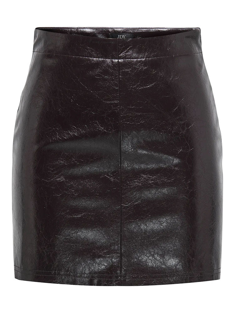 Jdycosmo High Waist Faux Leather Skirt-Dark Burgundy