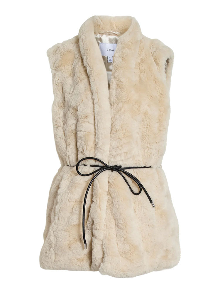 Vidorte Cream Faux Fur Gilet