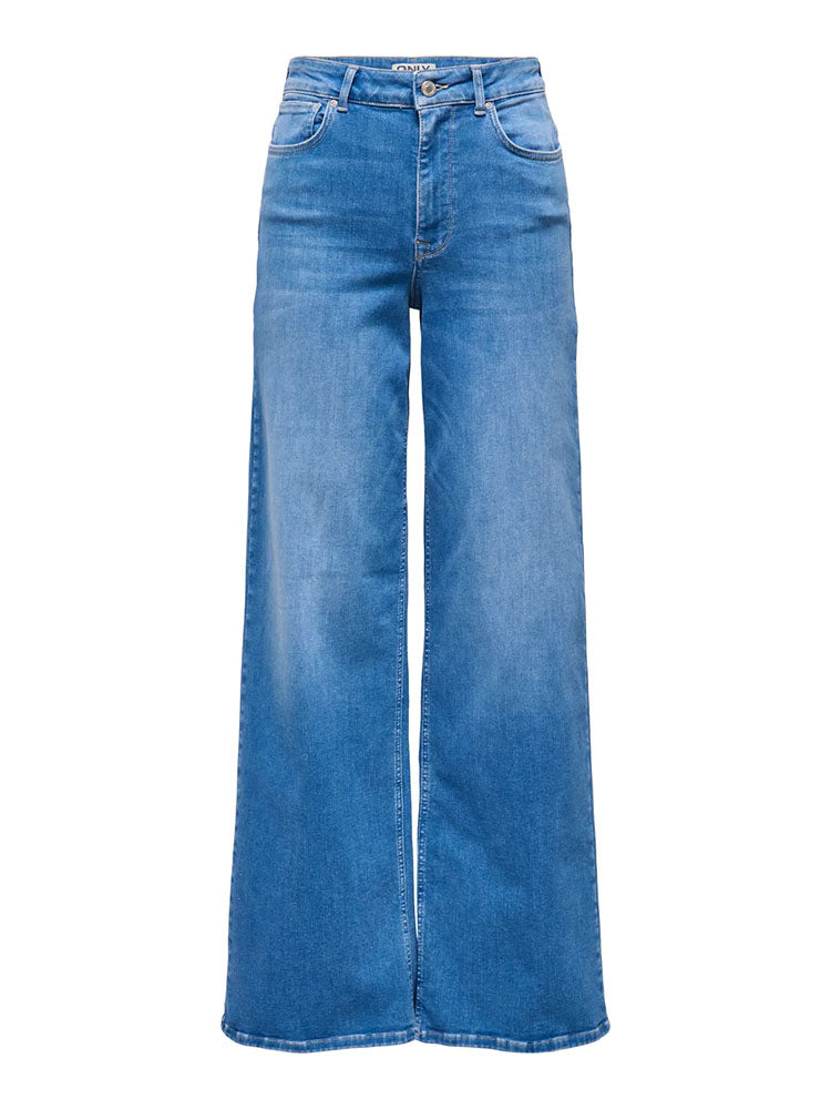 Onlmadison Blush High Waist Wide Leg Denim Jeans-Bright Blue Denim