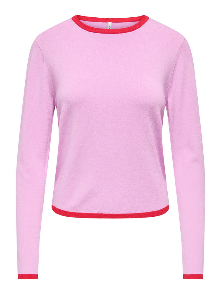 Onlconta Knit Sweater-Pink/Red