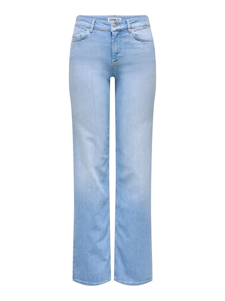 Onlblush Mid Waist Straight Denim-Light Blue Denim