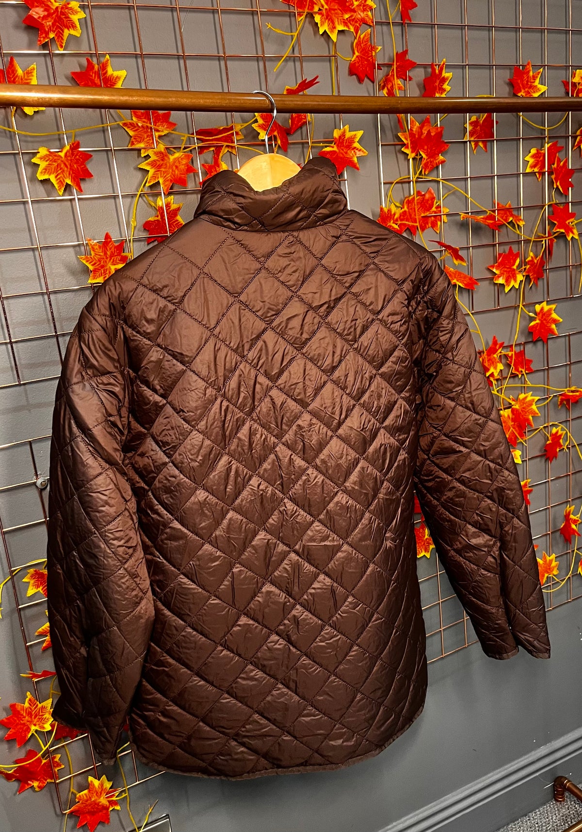 Onltania high neck quilted jacket- Brown