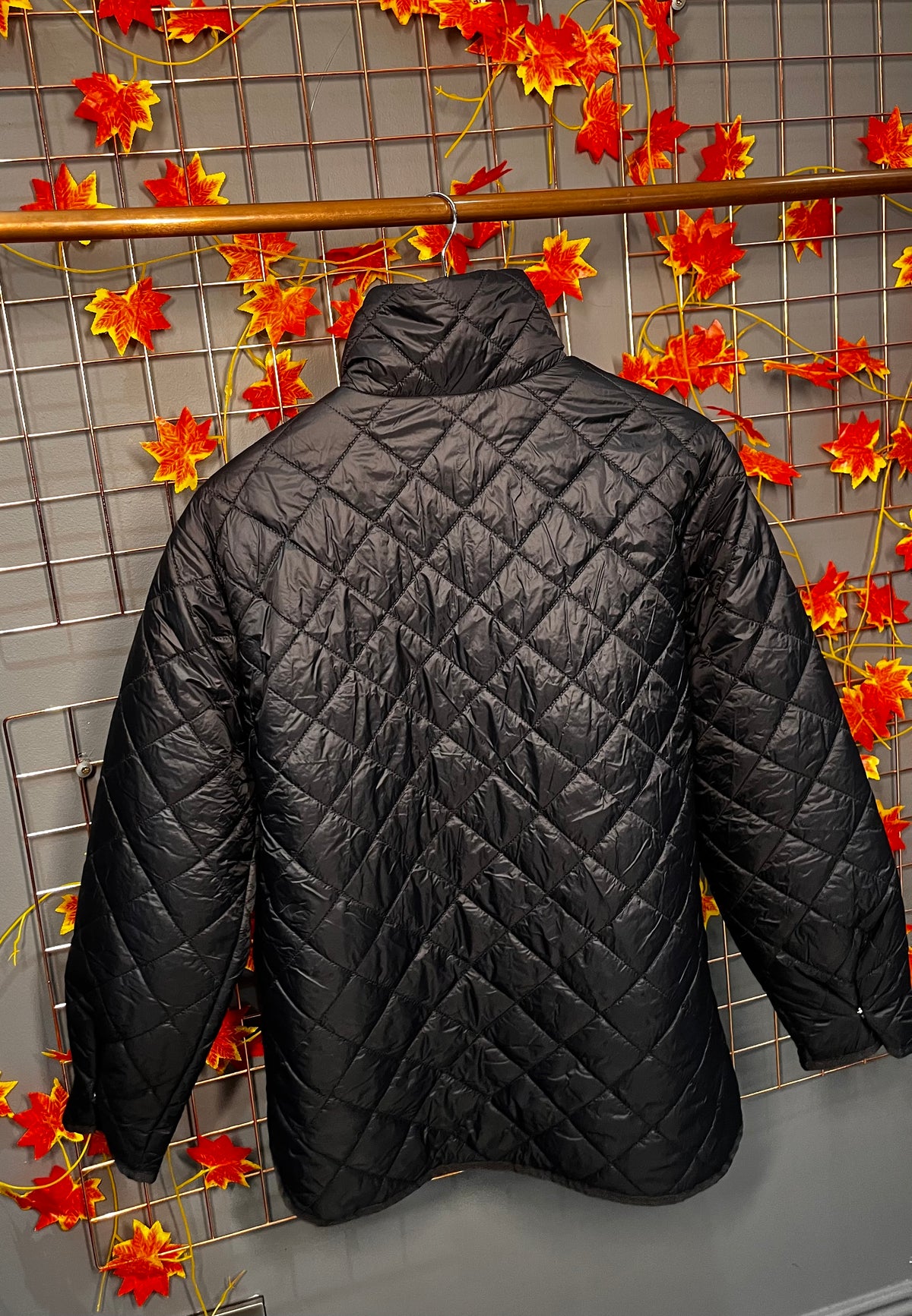 Onltania high neck quilted jacket- Black