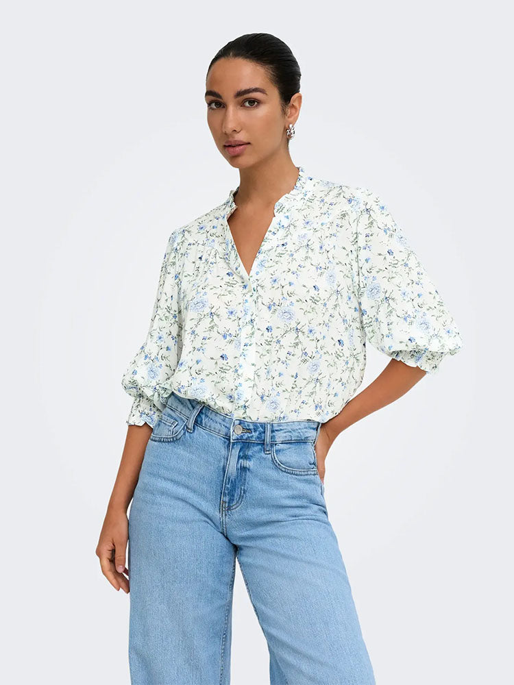 Onlraya Shirt-Blue/Green Floral