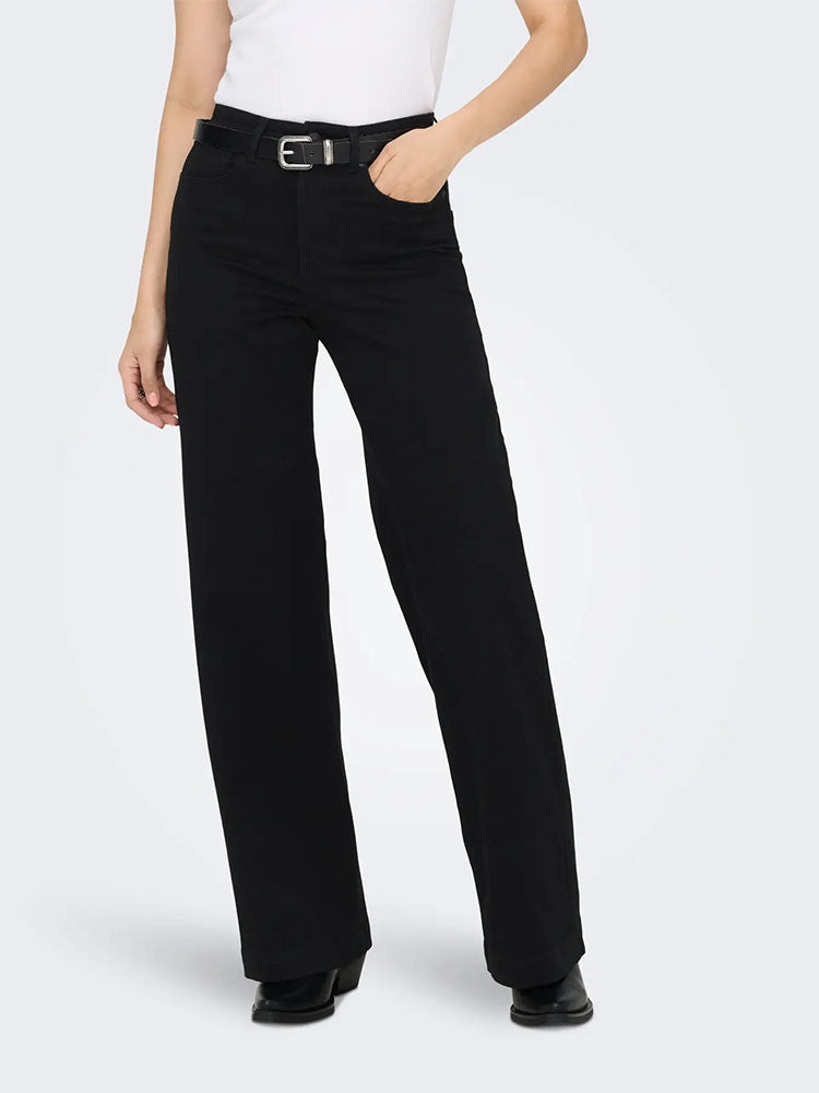 Onlmadison-Royal High Waist Wide Leg Denim Jeans-Black