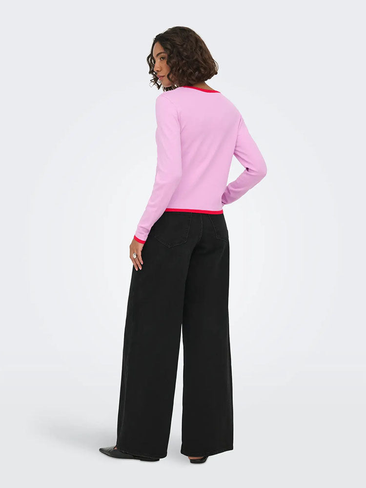 Onlconta Knit Sweater-Pink/Red