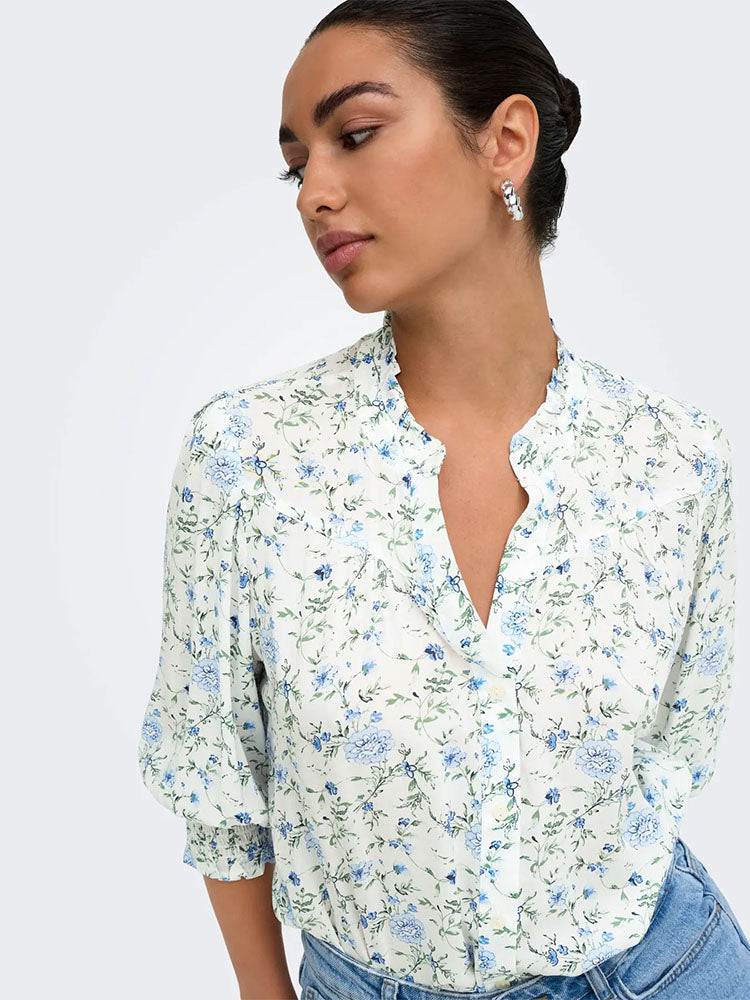 Onlraya Shirt-Blue/Green Floral