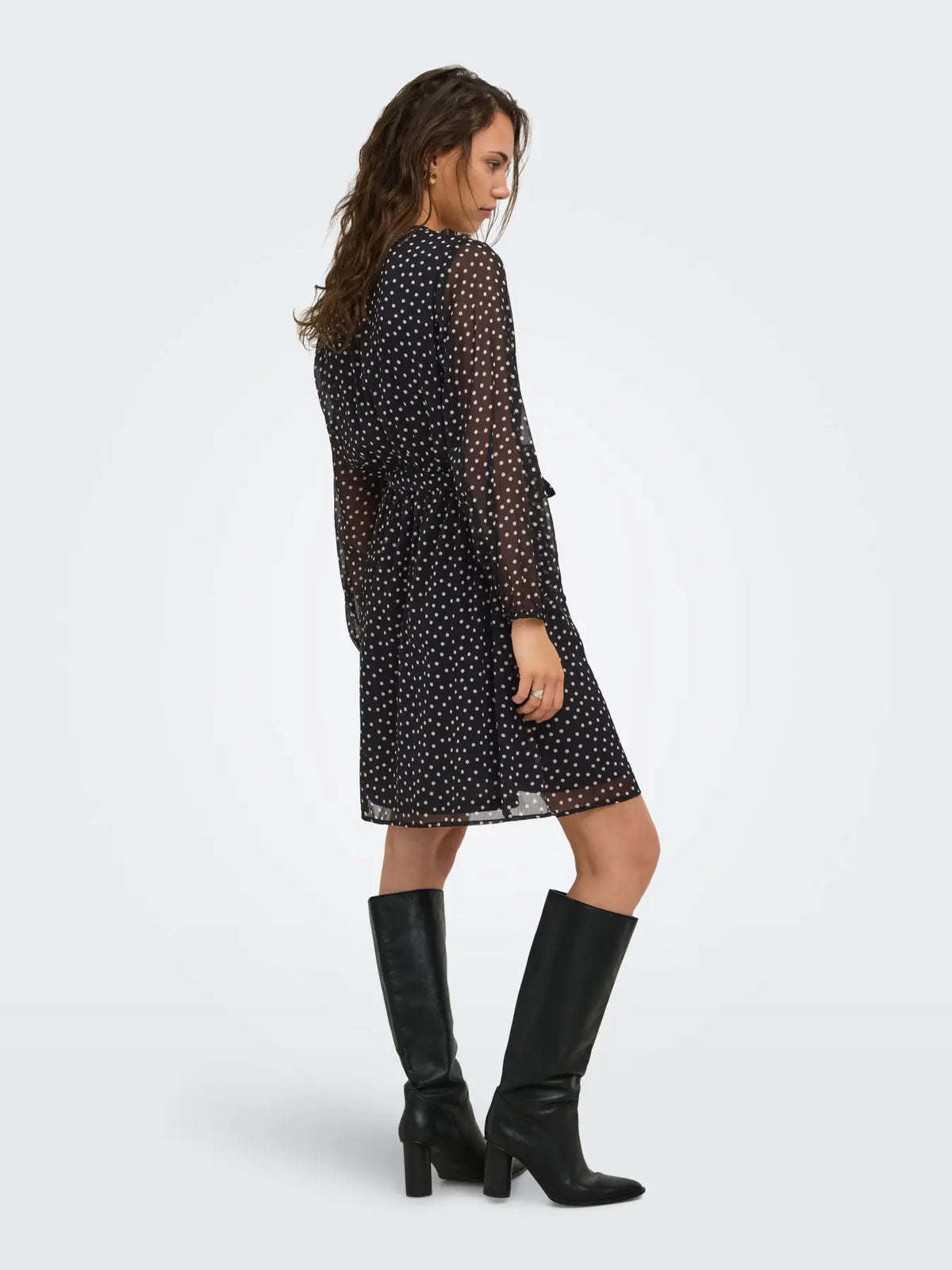 Onlcera short dress- Black Polka Dot